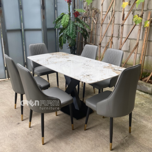 Bộ bàn ăn mặt đá mặt đá Ceramic GR012 4 td60012 2