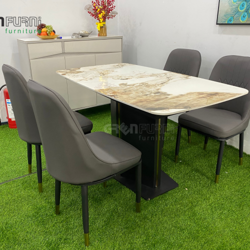 Bộ bàn ăn mặt đá Ceramic Pandora GR60025 8 ban an mat da GR60025 4