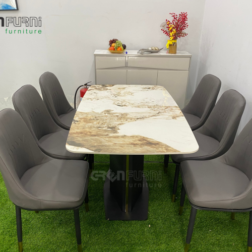 Bộ bàn ăn mặt đá Ceramic Pandora GR60025 7 ban an mat da GR60025 5