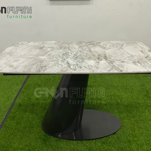 Bộ bàn ăn ceramic chân sắt tĩnh điện thiết kế GR60028 20 ban an mat da TD60028 4