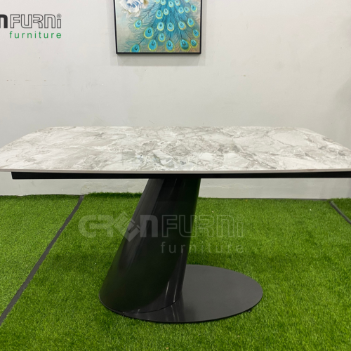 Bộ bàn ăn ceramic chân sắt tĩnh điện thiết kế GR60028 19 ban an mat da TD60028 5