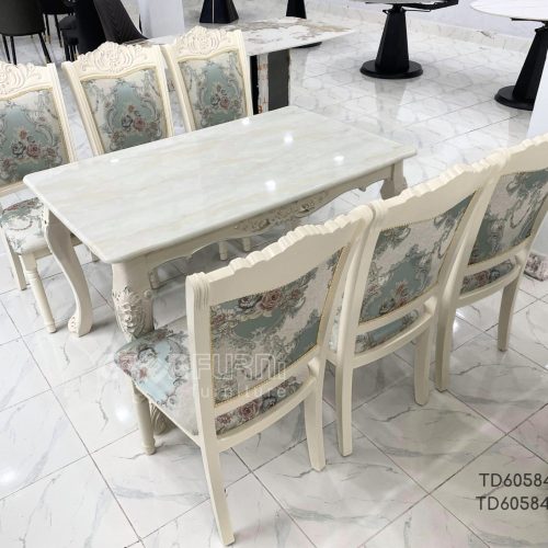 Bàn ăn tân cổ điển cao cấp 6 ghế GR584 9 ban an tan co dien GR584