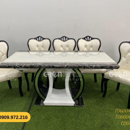 Bộ bàn ăn mặt đá GR-CP045 14 TD60045 KB
