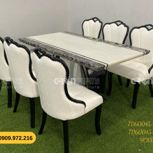 Bộ bàn ăn mặt đá GR-CP045 12 TD60045 KB 8