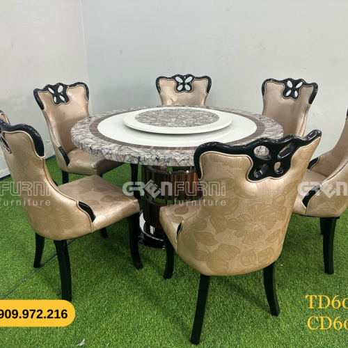 Bộ bàn ăn mặt đá GR-CP046 12 ban an mat da TD60046 10
