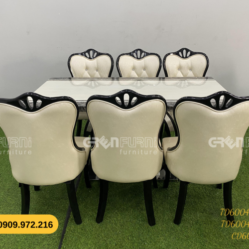 Bộ bàn ăn mặt đá GR-CP045 17 bo ban an TD60045 KB 2