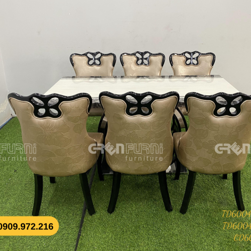 Bộ bàn ăn mặt đá GR-CP045 10 bo ban an TD60045 KB 4