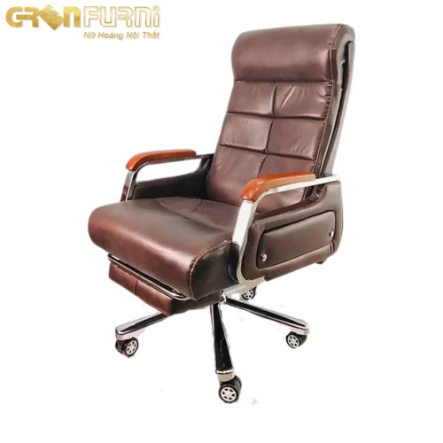 Ghế trường phòng da nhập khẩu có gác chân GR304-RC