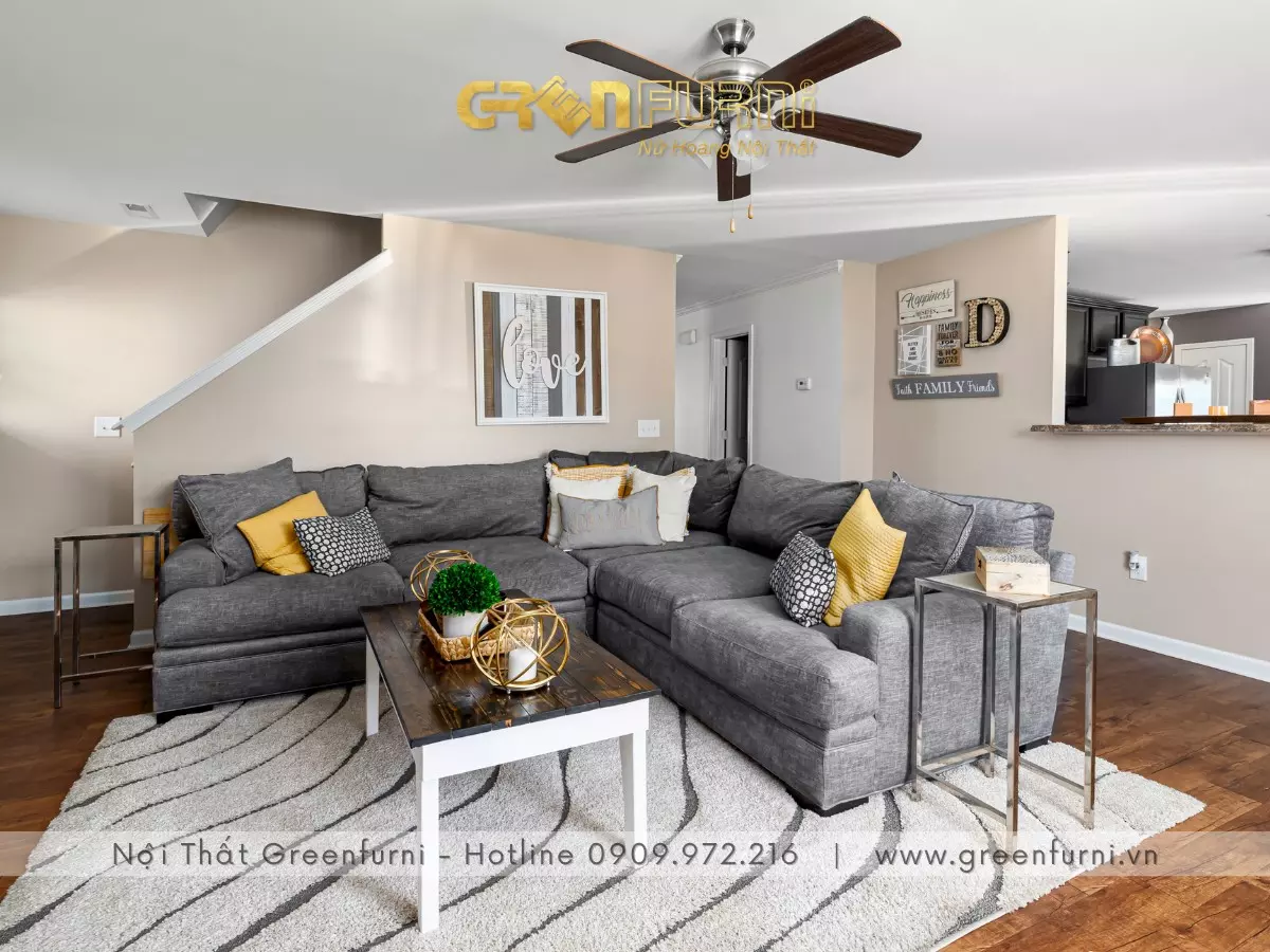 TIẾT KIỆM KHÔNG GIAN VỚI SOFA GÓC CHO PHÒNG KHÁCH BẾP LIỀN KỀ 9 tiet kiem khong gian voi sofa goc cho phong khach 9