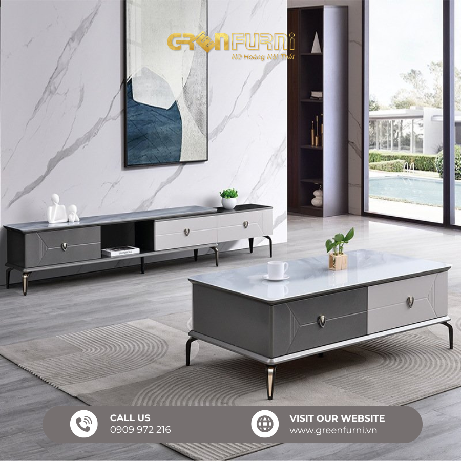 Mua combo bàn trà kệ tivi hiện đại giá nhập kho tại Greenfurni 7 GR009