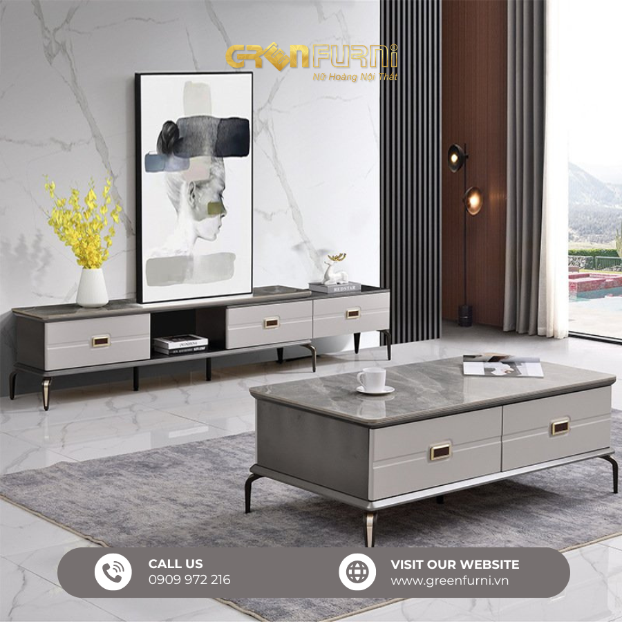 Mua combo bàn trà kệ tivi hiện đại giá nhập kho tại Greenfurni 8 GR012