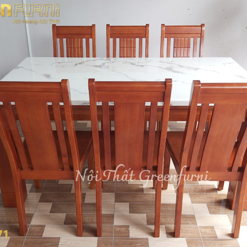 Bộ bàn ăn mặt đá Marble cao cấp GR071 7 GR071 3