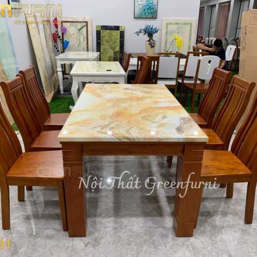 Bộ bàn ăn mặt đá Marble cao cấp GR081 8 GR081 4