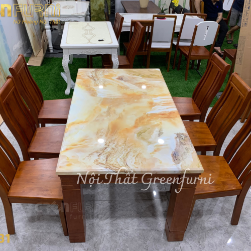 Bộ bàn ăn mặt đá Marble cao cấp GR081 9 GR081