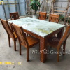 Bộ bàn ăn mặt đá Marble cao cấp GR082