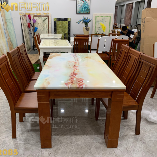 Bộ bàn ăn mặt đá Marble cao cấp GR085 6 GR085 3