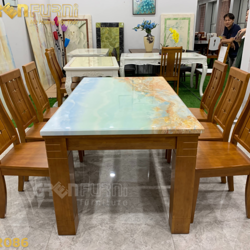 Bộ bàn ăn mặt đá Marble cao cấp GR086 6 GR086 2