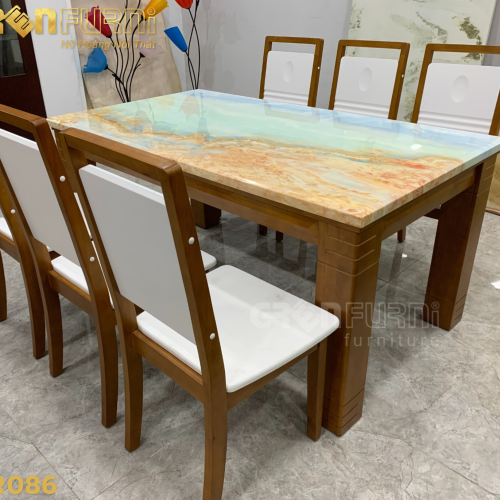Bộ bàn ăn mặt đá Marble cao cấp GR086 7 GR086 3