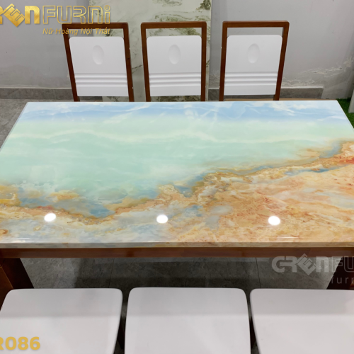 Bộ bàn ăn mặt đá Marble cao cấp GR086 8 GR086 5