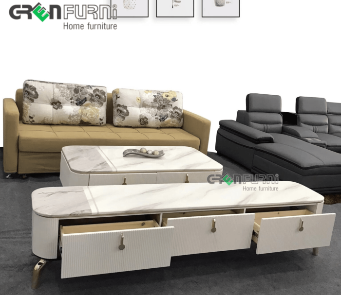 Set bàn trà kệ tivi mặt đá nhập khẩu GR 920-T (1)