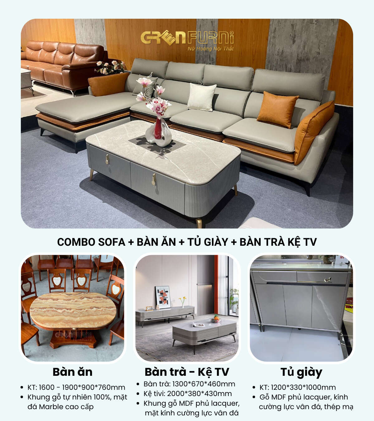 combo nội thất chung cư 3 phòng ngủ