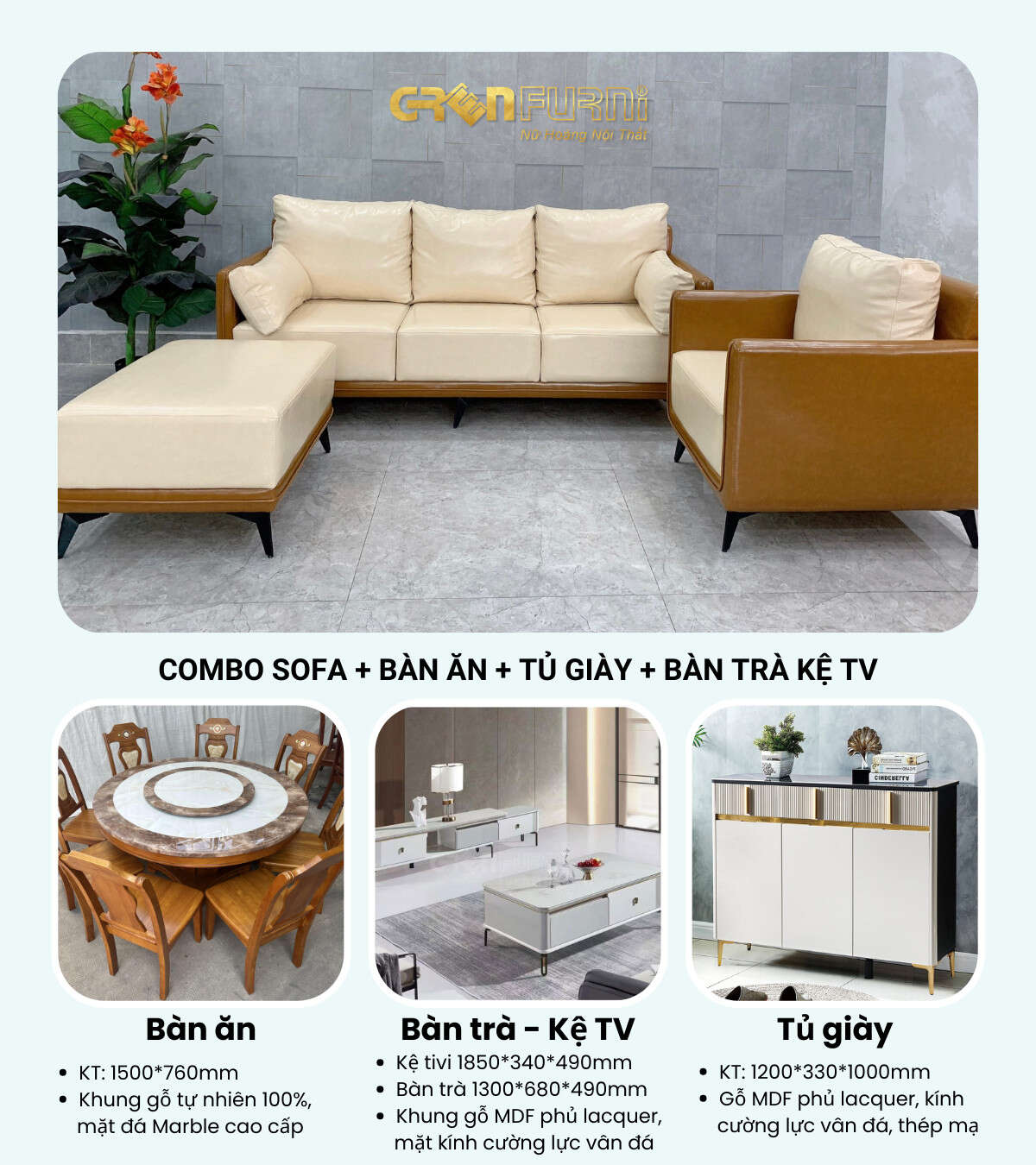 combo nội thất chung cư studio