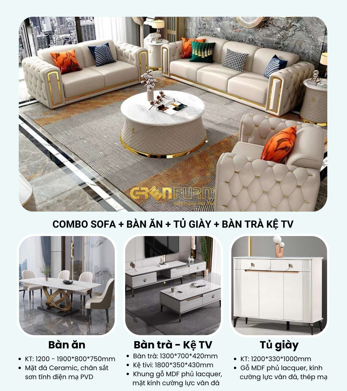 combo nội thất chung cư 2 phòng greenfurni