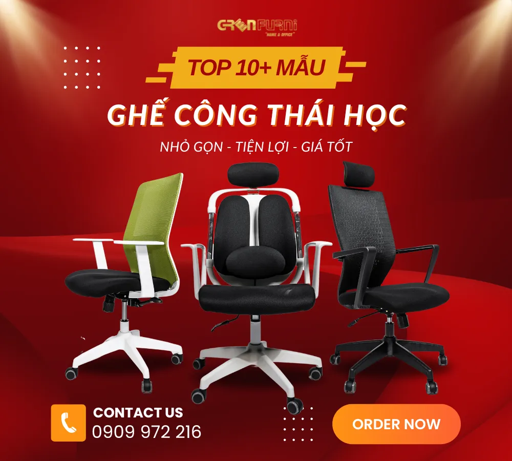 10+ MẪU GHẾ VĂN PHÒNG CÔNG THÁI HỌC NHỎ GỌN, TỐT NHẤT TẠI GREENFURNI