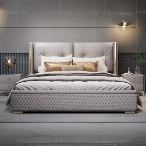 Giường Ngủ Bọc Nệm Da Cao Cấp Phong Cách Hàn Quốc Nội Thất Greenfurni EGR-141