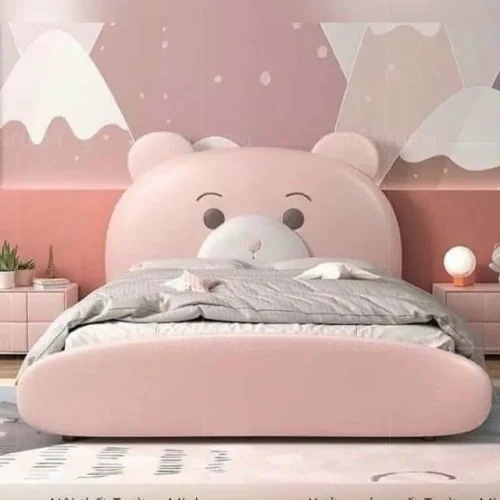 Giường Ngủ Gấu Hồng Bọc Da Cao Cấp Nội Thất Greenfurni EGR-134