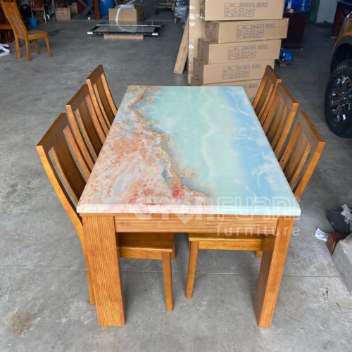 Bộ bàn ăn mặt đá Marble nguyên khối REQUAT GR086 7 Bo-ban-an-mat-da-Marble-nguyen-khoi