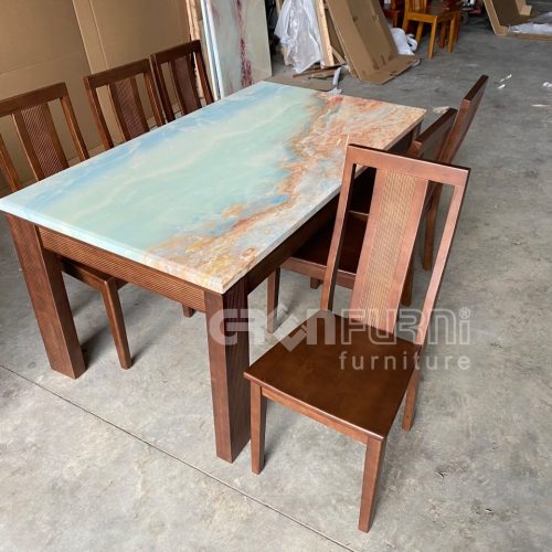 Bộ bàn ăn mặt đá Marble nguyên khối REQUAT GR086 9 Bo-ban-an-mat-da-Marble-nguyen-khoi-REQUAT-GR086