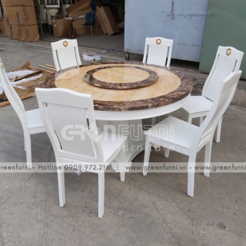 Bộ bàn ăn tròn mặt đá nguyên khối DOHA – SINTRA 5 Bo-ban-an-tron-mat-da-DOHA–SINTRA