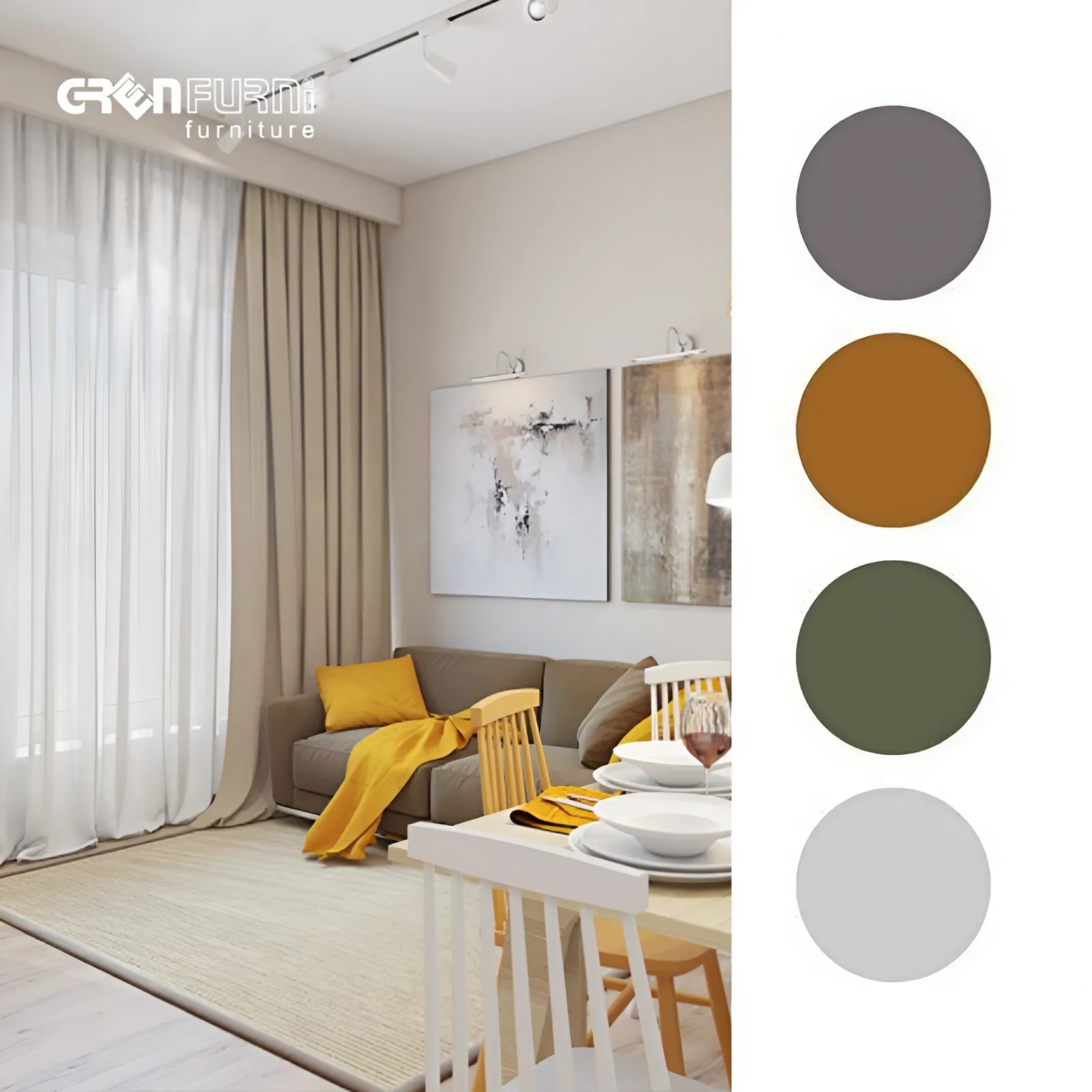 KHÁM PHÁ CÁCH PHỐI MÀU NỘI THẤT GIÚP NÂNG TẦM KHÔNG GIAN SỐNG 4 Khám phá cách phối màu nội thất giúp nâng tầm không gian sống