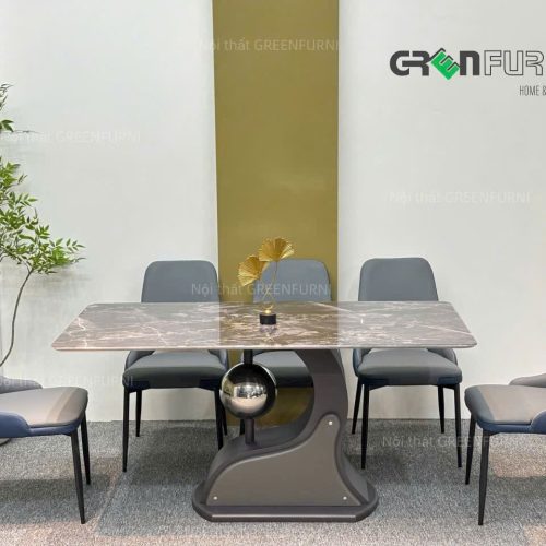 Bộ Bàn Ăn Mặt Đá Cẩm Thạch Cao Cấp GR-C1126 6 Bộ Bàn Ăn Mặt Đá Cẩm Thạch