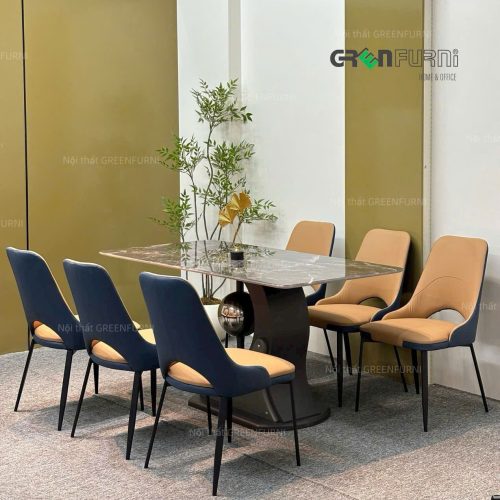 Bộ Bàn Ăn Mặt Đá Cẩm Thạch Cao Cấp GR-C1126 5 Bộ Bàn Ăn Mặt Đá Cẩm Thạch Cao Cấp GR-C1126