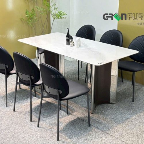 Bộ Bàn Ăn Mặt Đá Vi Tinh Thể Hiện Đại GR-T130 7 Bộ Bàn Ăn Mặt Đá Vi Tinh Hiện Đại GR-T130