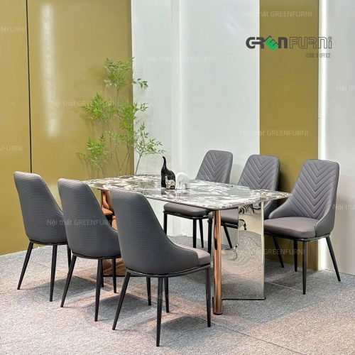 Bộ Bàn Ăn Mặt Đá Cẩm Thạch Hiện Đại VGR-T111 7 Bo-Ban-An-Mat-Da-Cam-Thach-Hien-Dai-VGR-T111