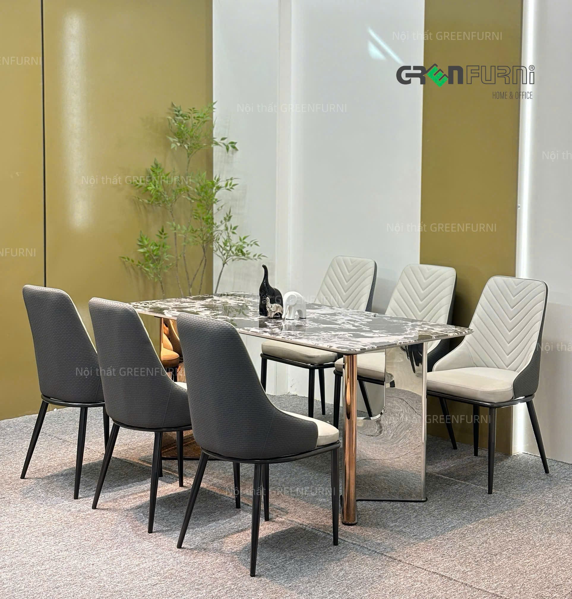 Bộ Bàn Ăn Mặt Đá Cẩm Thạch Hiện Đại VGR-T111 11 Bo-Ban-An-Mat-Da