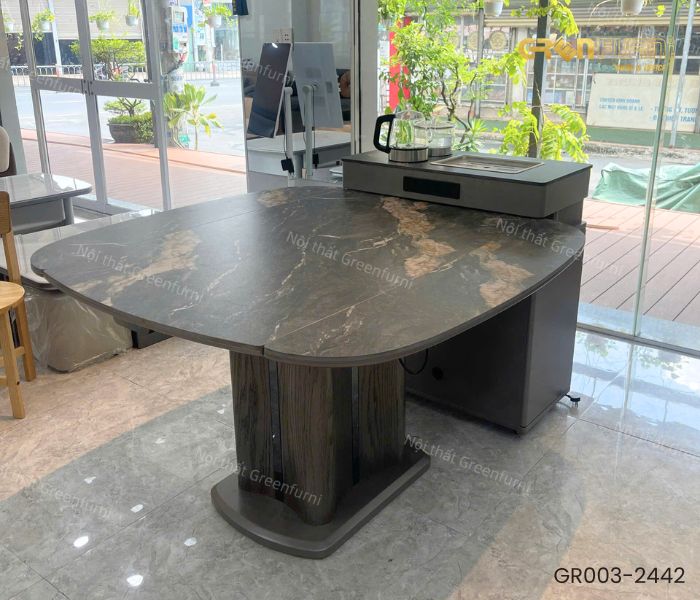 Bàn ăn mặt đá kết hợp Bếp Từ vô hình nội thất Greenfurni GR003-2442 8 Ban an mat da ket hop Bep Tu vo hinh noi that Greenfurni GR003 2442 4 1