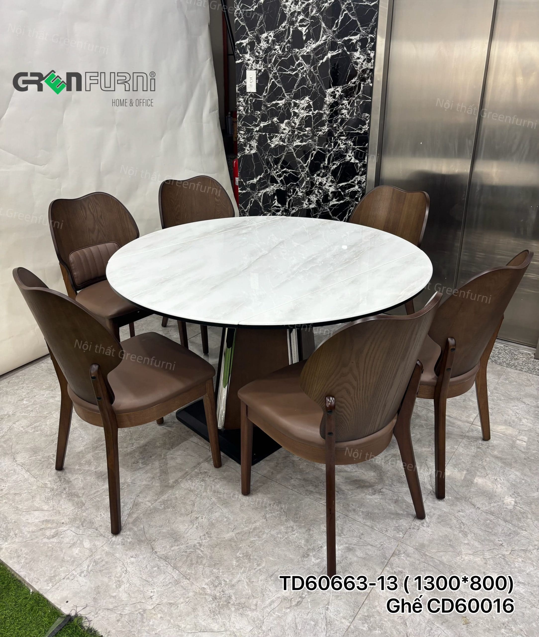bàn xếp gọn giúp tối ưu diện tích nhà mặt đá Oval GR663