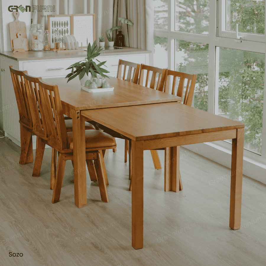 bàn xếp gọn giúp tối ưu diện tích nhà Sozo gỗ tự nhiên