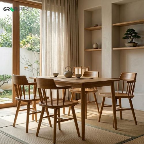 Bộ bàn ăn gỗ Benri xuất khẩu phong cách tối giản, kiến tạo không gian sống xanh đúng chuẩn nội thất tiêu chuẩn nhật.