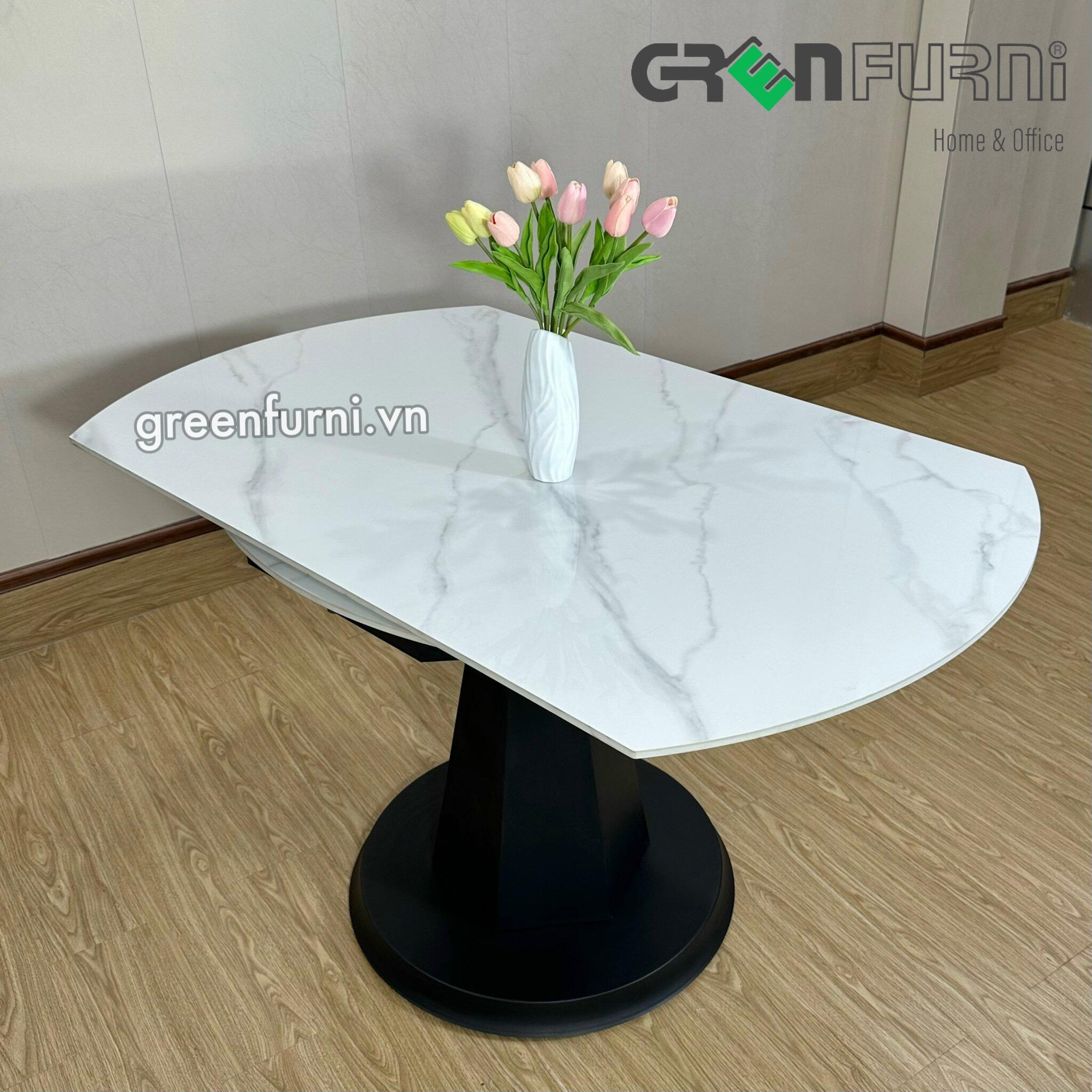 So Sánh Bàn Ăn Mặt Đá Dán Và Mặt Đá Tự Nhiên Khác Nhau Thế Nào? Loại Nào Không Bị Ố Vàng? 2 bàn ăn mặt đá dán và đá tự nhiên