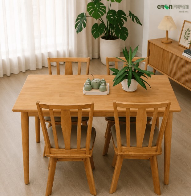 Bộ Bàn Benri Xuất Nhật - Nội Thất Greenfurni | Bàn Ăn Gỗ Tự Nhiên Giá Rẻ HCM 1 anh1