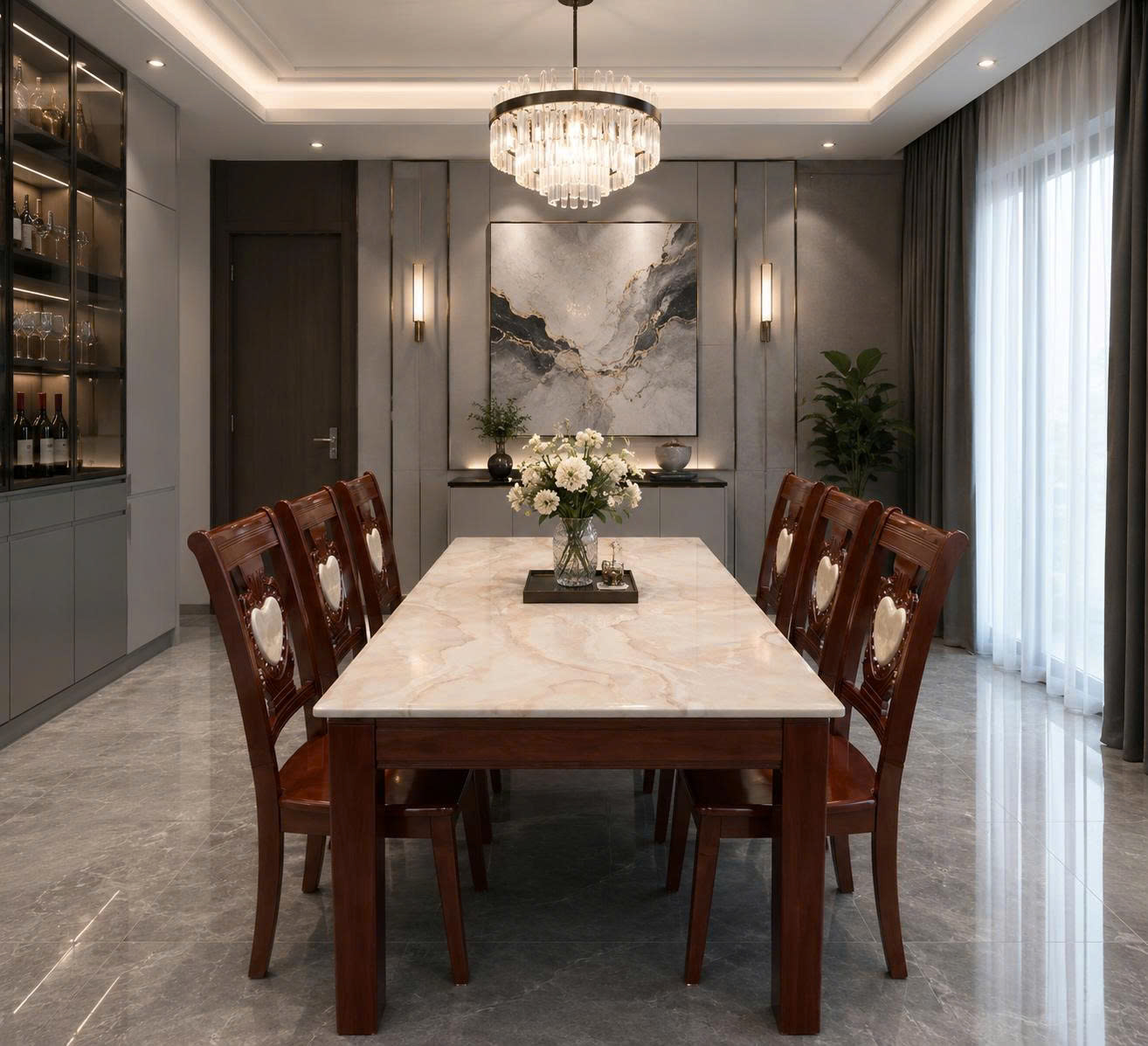 vị trí đặt bàn ăn hợp phong thủy phòng bếp