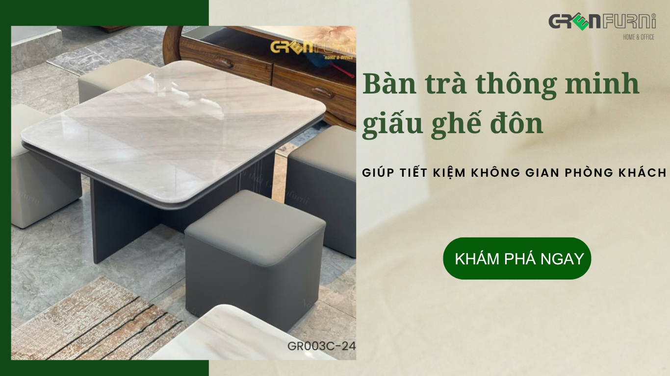 Bàn Trà Giấu Ghế Đôn: Giải Pháp Sở Hữu Bàn Trà Thông Minh Cho Nhà Nhỏ