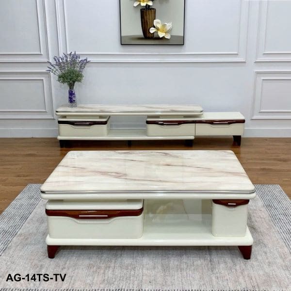 Combo ban tra mat da Marble cao cap noi that Greenfurni AG 14TS TV 3